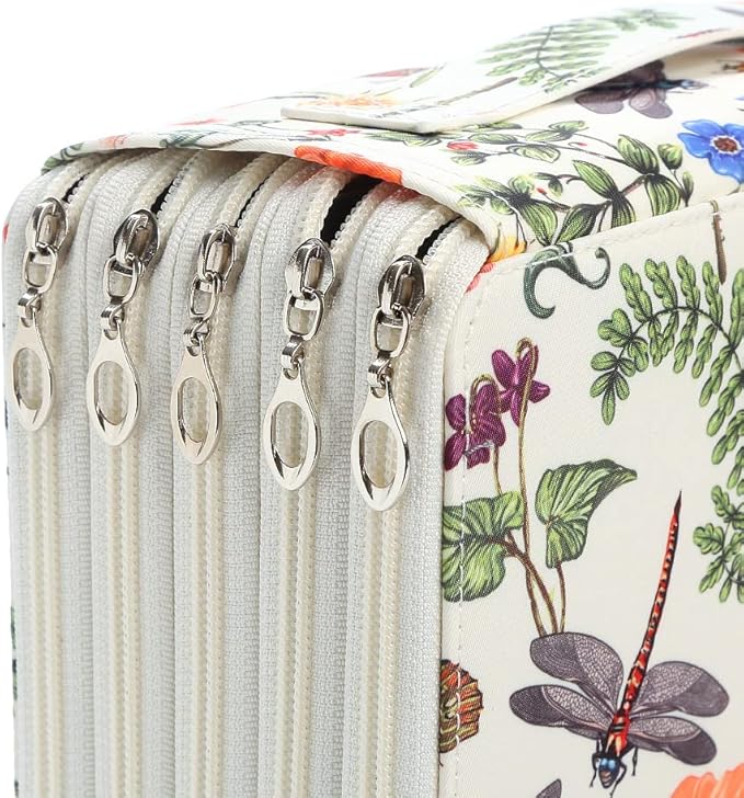 Portable Colored 250 Slots Pencil case Organizer with Printing Pattern for Watercolor Pens or Markers, Pencil Case Organizer for Artist