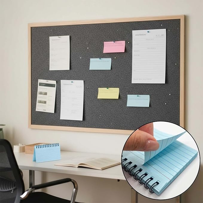 250 Sheets Index Cards with Ring, Tearable Spiral Bound Notecards, 3x5 Inches, Candy Colored Ruled Flashcards for Notes, Reminders, and Lists, Studying Nursing School Essentials(Classic 5 Colors)