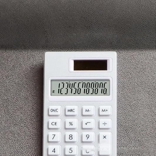 AYNEFY 12 Digit Solar Calculator, Standard Desktop Calculator with Elastic Rubber Buttons and Lightweight Design, for School Office Business Use (White)