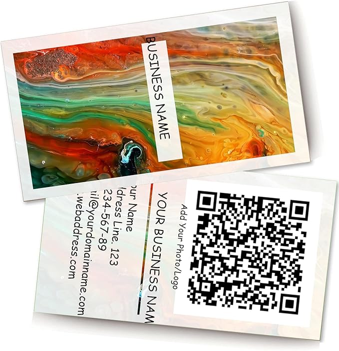 200/500Pcs Business Card Customization (Add Picture or Logo), Thick Coated Paper Business Card Double-sided Printing-2"x3.5" Inches (Color-J)