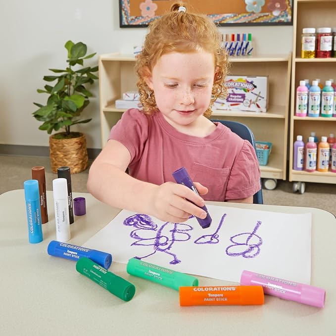 Tempera Paint Sticks, Set of 12, No Mess, Non Toxic, Quick Drying, Vibrant Colors, Kids Painting, Painting, Art, Craft, Childrens Paint Sticks, Tempera Paint Sticks for Kids, Solid
