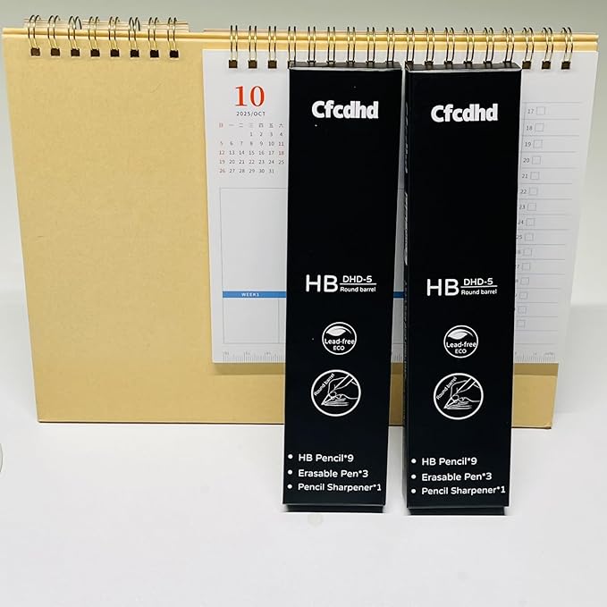 9 Pack HB Pre-Sharpened Wooden Graphite Pencils with 3 Pen Erasers & 1 Sharpener, Ideal for Writing, Drawing & Sketching, Perfect for Students, Adults, Artists, Kids & School Office Use