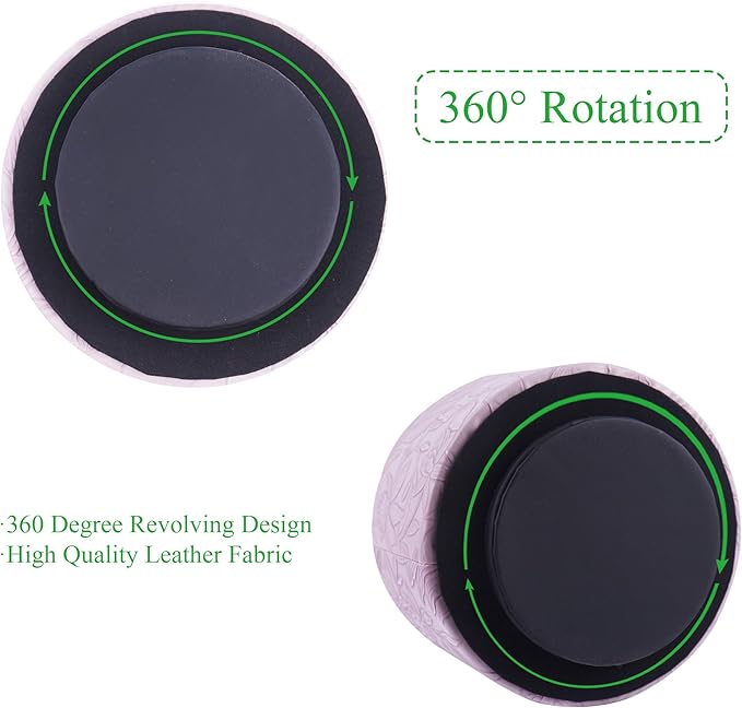 Round Leather Art Supply Organizer,Remote Control Holder,360 Degree Spinning,Multi-Functional Pencil Holder,4 Compartments Desktop Stationary Organizer(1-Carved Purple)