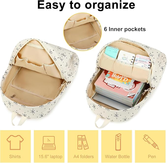 BTOOP School Backpack for Teens Large Corduroy Bookbag Lightweight 15.6 inch Laptop Bag for Girls Women Casual High School College