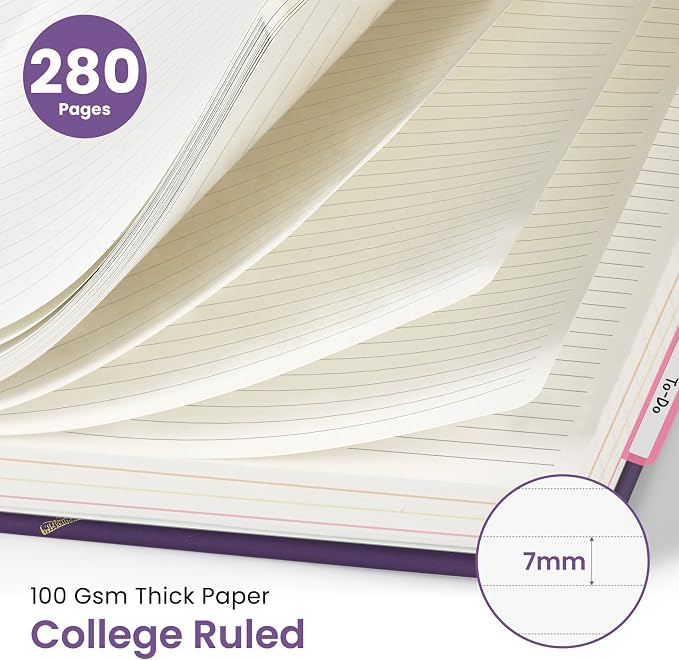 Taja Spiral Notebooks for Work 5 Subject Notebook with Removable Dividers