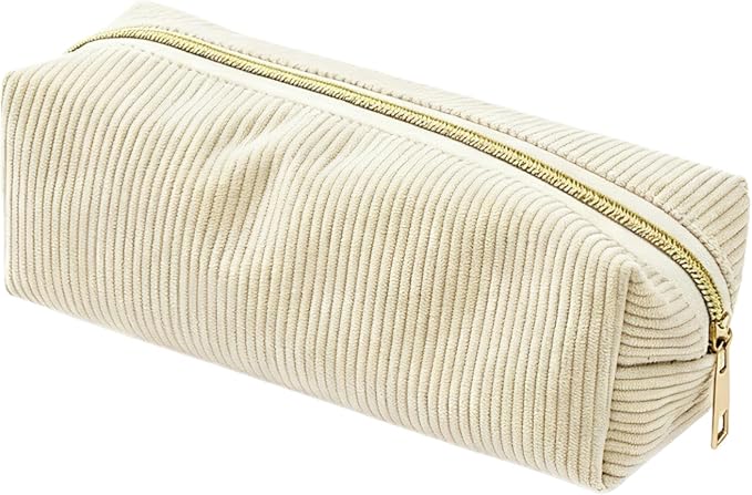 Pencil Case, Pencil Pouch for Women, Pencil Case Small, Pencil Pouch Aesthetic (Beige)
