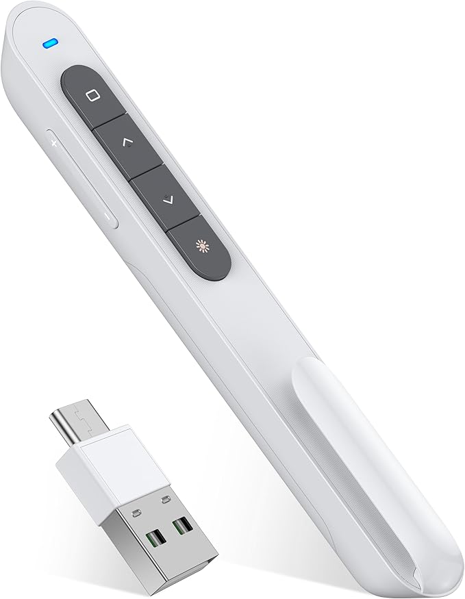 Presentation Clicker Wireless Presenter,2.4GHz Presenter Clicker PPT Clicker on Laptop Computer, Presentation Remote Clicker for Office Classroom