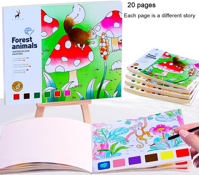 YXOTJHS Paint with Water Books, Watercolor Coloring Books for Kids Ages 4-8, Mess Free Water Painting Book for Toddlers 2-4, Arts and Crafts for Kids 4-6 Girls Boys Gifts