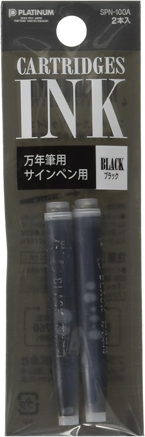 Platinum Preppy Pen Ink Refill 2/Pk Black