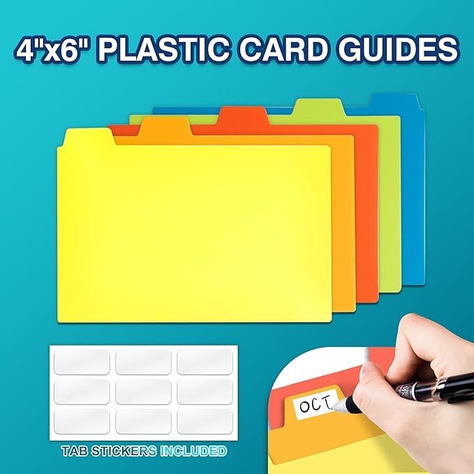 H4D 4x6 Index Card Case with 100 Heavyweight Ruled Index Cards and Dividers, Lime Green