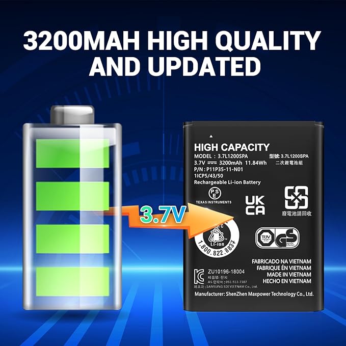 TI-84 Plus CE Battery, (2026 New Upgrade) 3200mAh Ultra High Capacity Li-ion Replacement Battery Pack for Texas Instruments TI-84 Plus CE, TI-84 CE, fits Part No 3.7L12005SPA, P11P35-11-N01