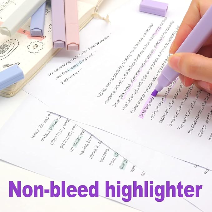 Pastel Bible Highlighters, 12 Pack Dual Tip Highlighters, No Bleed Highlighters for Bible Study, Journaling, Notes, School and Office, Assorted Soft Colors
