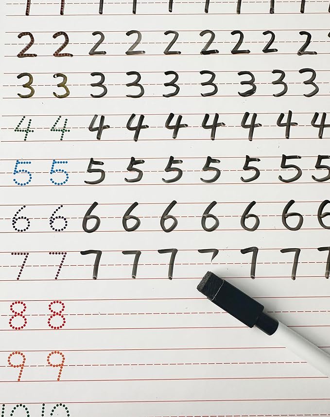 Dry Erase Alphabet Tracing Board: Letter and Numbers Handwriting Practice for Kids Learning, Reusable Boards for Kindergarten and Preschool