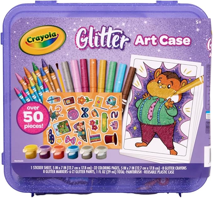Crayola Glitter Art Kit (50+ Pcs), Glitter Crayons & Coloring Supplies, Kids Art Set, Gifts for Girls & Boys, Ages 5+