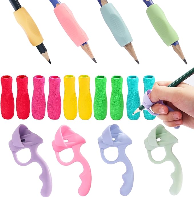 18 Pack Pencil Grips for Kids Handwriting,Pencil Gripper Holder Posture Correction for Preschooler Training, Pen Writing Aid Tool for Kids Preschools Students (18pcs Multicolor)