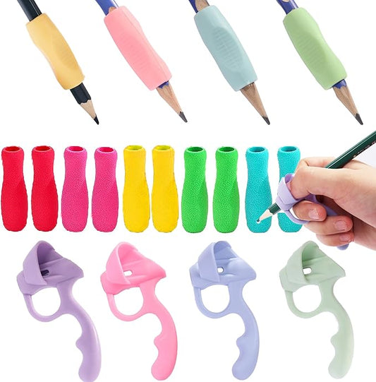 18 Pack Pencil Grips for Kids Handwriting,Pencil Gripper Holder Posture Correction for Preschooler Training, Pen Writing Aid Tool for Kids Preschools Students (18pcs Multicolor)