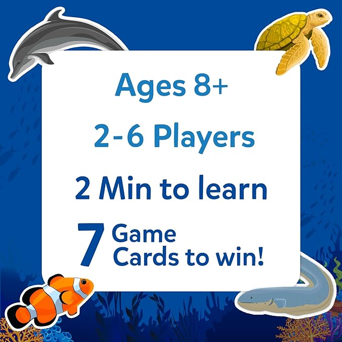 Skillmatics Guess in 10 Underwater Animals, Perfect for Boys, Girls, Kids, and Families Who Love Card Games, Toys, Board Games, Gifts for Ages 8, 9, 10 and Up