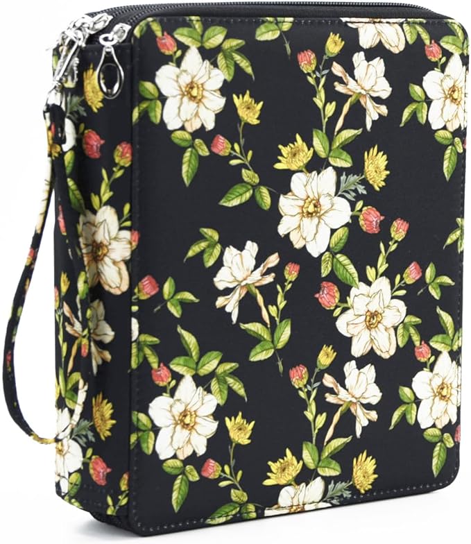 YOUNGCOL 120 Slots Colored Pencil Case Color Pencil Organizer Storage Large Capacity Pencil Case (Black + Retro Flower)