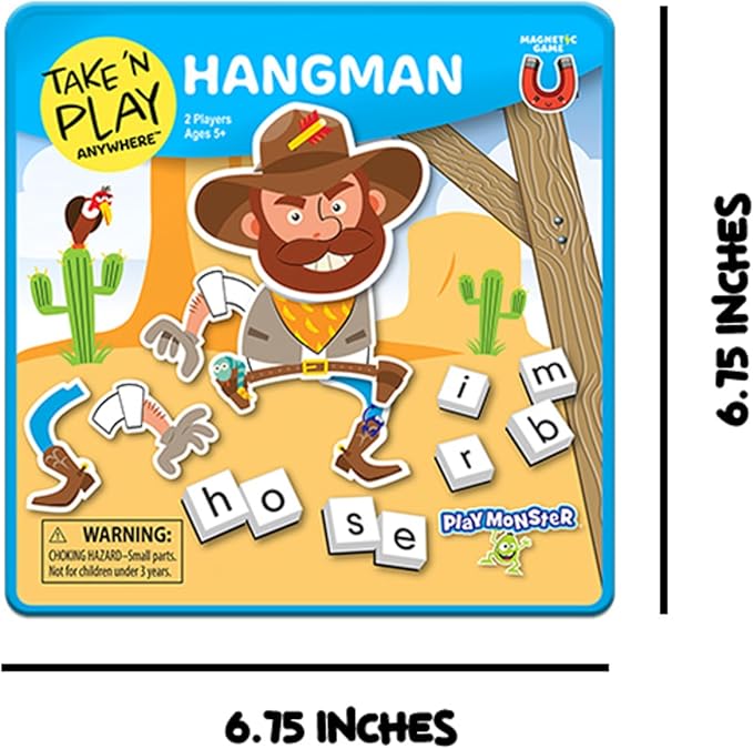 PlayMonster Take N Play Anywhere — Hangman — Easy to Use, Hard to Lose — Fun on the Go Travel Game — For Ages 5+