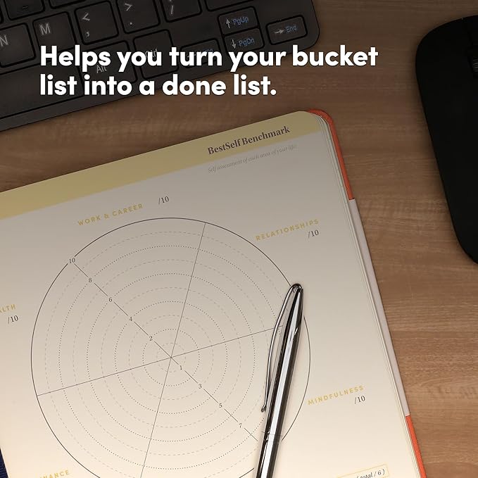 BestSelf Daily Planer - 6-Month Undated Planner Notebook for Organization and Planning; Ideal Planner for Students, Schools, Colleges, and Working Professionals (Coral)