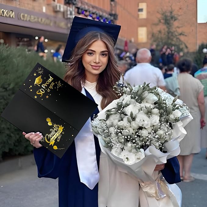 GMFrames Graduation Signature Book with Photo Display 2026 Grad Party Decorations Guest Book for Senior High School, College or University Graduation Photographs Black