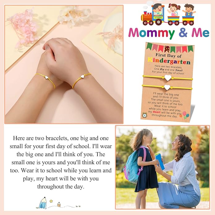 UNGENT THEM Big & Small Heart Bracelets Back to School Gifts for Girls
