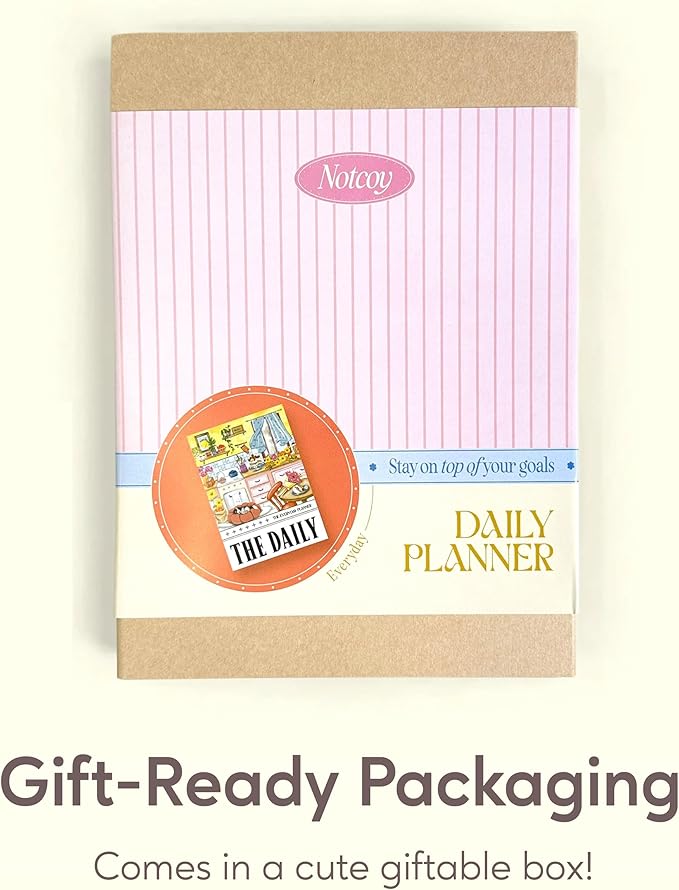 Notcoy Undated Daily Planner and Notebook, Aesthetic Hardcover Productivity Planner with To-Do List, Habit Tracker, Weekly & Monthly Views - Everyday
