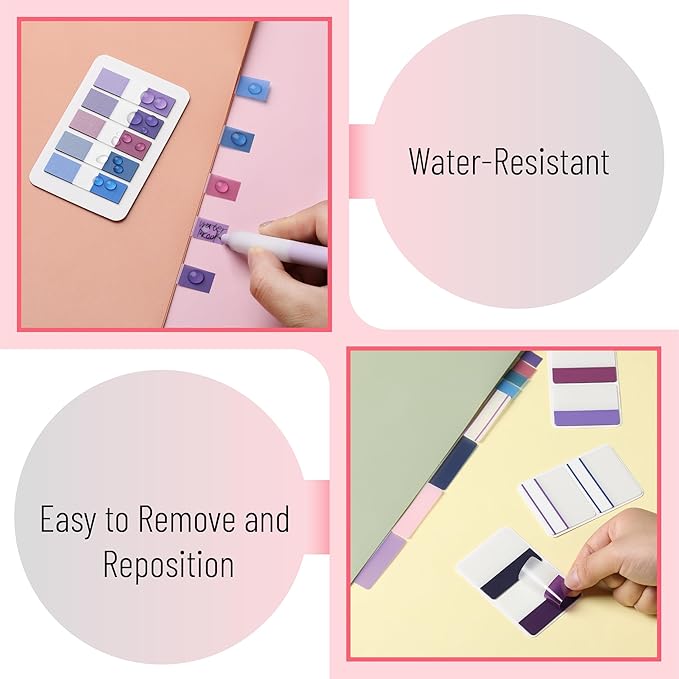 Mr. Pen- Sticky Index Tabs, 500 Pcs, 21 Sets, Colorful, Writable Colored Pages Markers Labels for Reading Notes, Books, Binders, Notebook, Folders and Classify Files, Water-Resistant