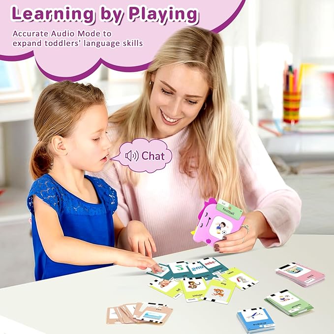 Talking Flash Cards for Toddlers 1 2 3 4 5 6 Year Olds, 420 Sight Words, Montessori Toys to Learning, Pocket Speech Therapy Toys for Toddlers, Sensory Preschool Educational Birthday