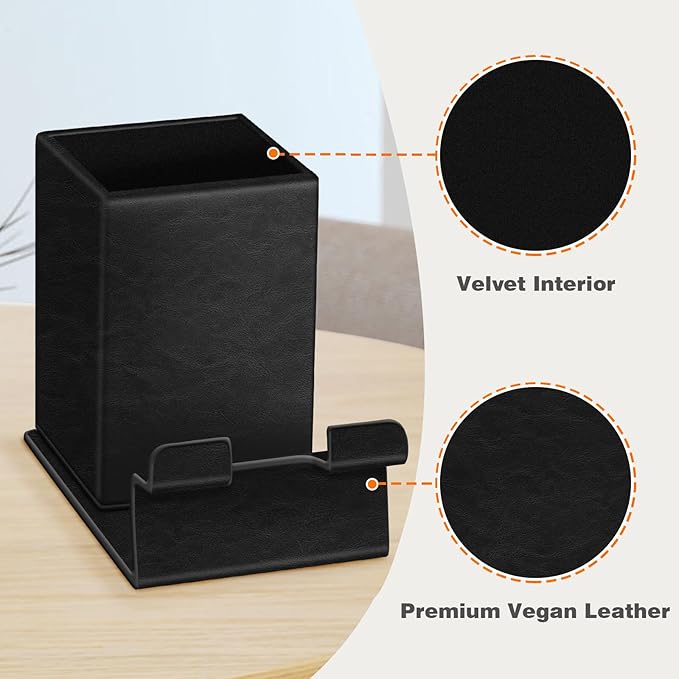 FINTIE Pencil Holder With Phone Stand, Eyeglasses Holder, Desktop Organizer Nightstand Accessories Office Supplies Case