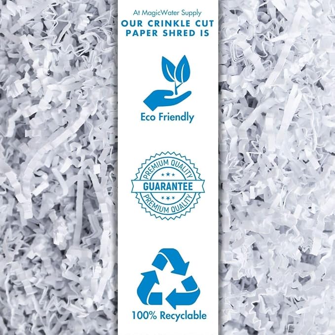 MagicWater Supply Soft & Thin Crinkle Cut Paper - 2 LB - White - Paper Shred Filler for Gift Wrapping, Basket Filling, Birthdays, Weddings, Anniversaries, Valentines Day, and other occasions