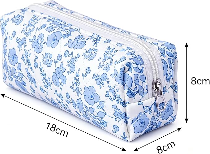 Pencil Case, Pencil Pouch for Women, Pencil Case Small | CetyVoyie Pencil Case, Pencil Pouch for Women, Pencil Case Small, Pencil Pouch Aesthetic(Blue flower)
