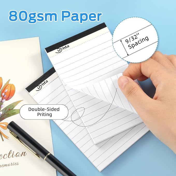 Dynta 36 Pcs Note Pads, 3x5 In Small Notepad, 80GSM White Lined Scratch Pads for Writing, 45 Sheets Per Memo Pad for Jotting Down Quick Notes, Grocery and Shopping Lists