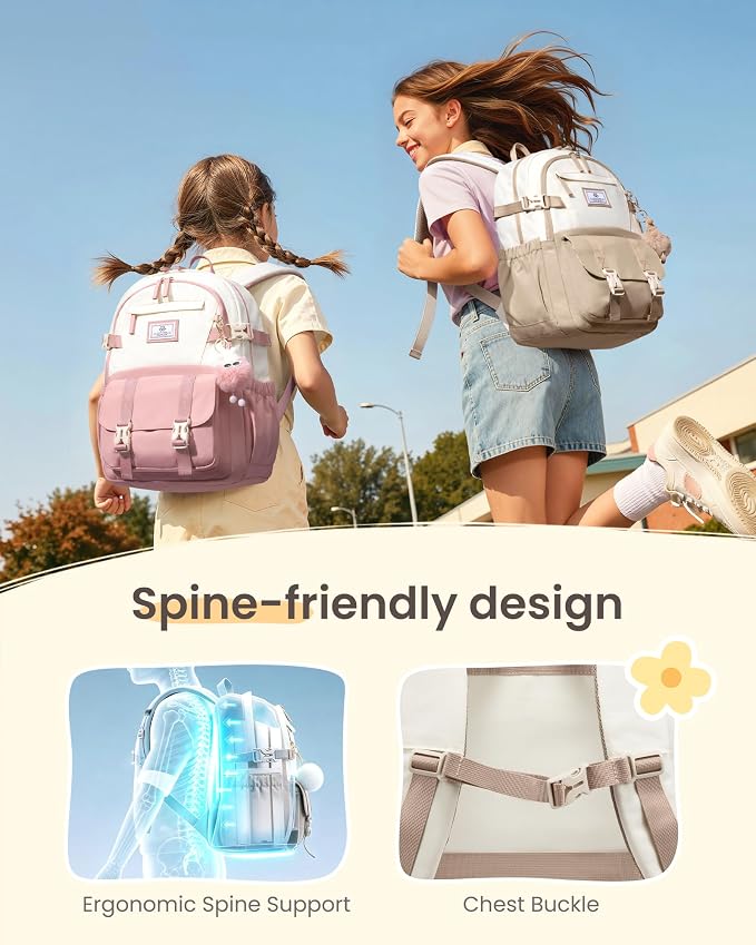 LOVEVOOK School Backpack for Teen Girls, Bookbag for 8-16 Student, Middle High College Back to School Cute Kids Backpack, 15.6 Inch, Pastel Tie-Dye