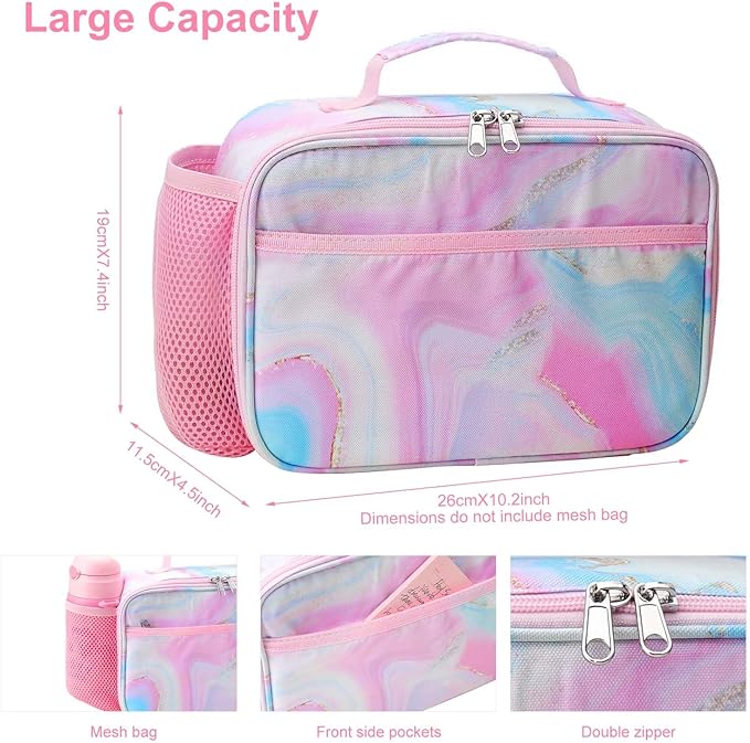 RHCPFOVR Kids Lunch Bag - Insulated Lunch Box for Boys Girls,Washable Lunch Bag and Reusable Toddler Leak-proof Lunchbox for School and Daycare
