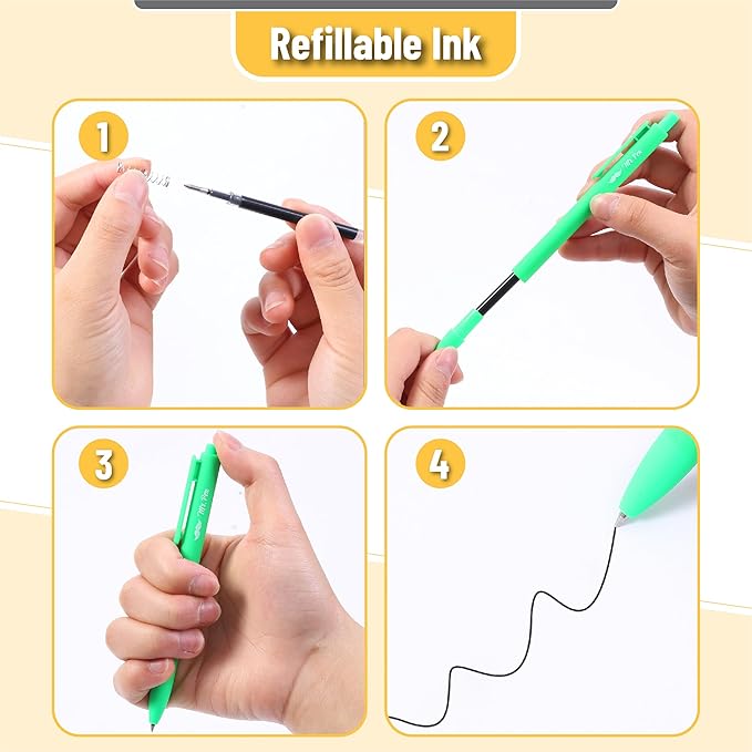 Mr. Pen- Retractable Gel Pens, 12 Pack, Black Ink, Fresh Color Barrels, Fine Point 0.5mm, Fast Dry, Smooth Writing, Cute Pens for Drawing, Writing Planner and School Supplies
