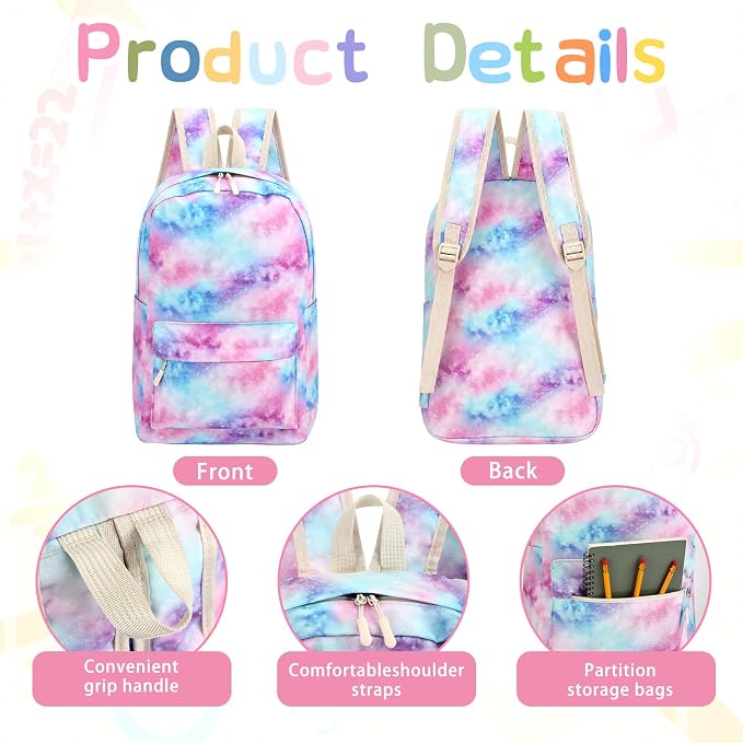 17'' Backpacks Bulk with Supplies Stationery Kits, Printed Bookbags and Writing Accessories Kit for Donation(Cute,12 Pack)
