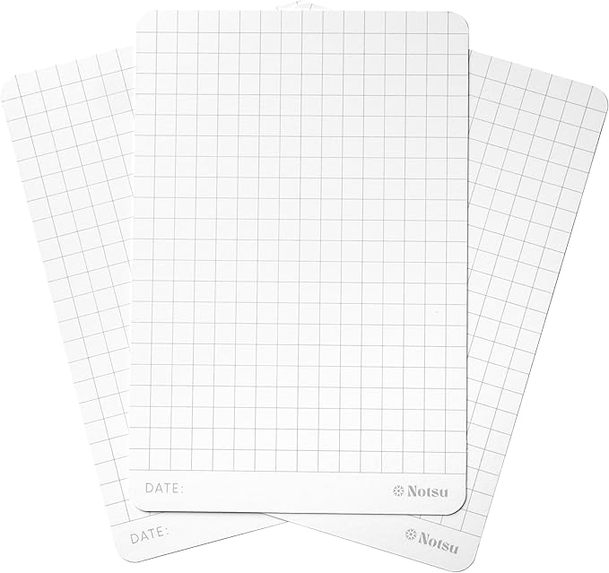 Notsu Graph Grid Index Cards 4x6 inch, 40 ct | Thick Graphing Note Cards w/Rounded Corners | Premium Heavy Duty Paper 350 gsm