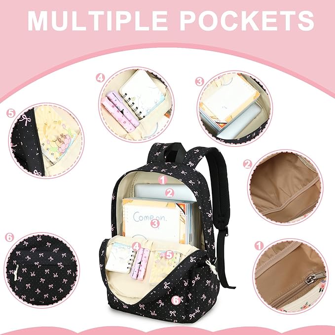 School Backpack for Teen Girls Women Laptop Backpack College Bookbags Middle School Travel Work Commuter Back Pack