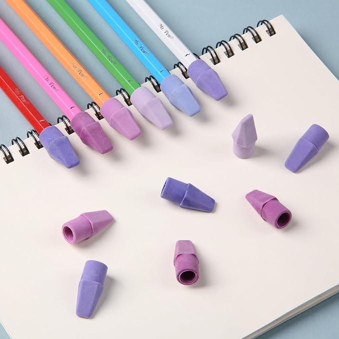 Mr. Pen- Pencil Erasers Toppers, 30 Pack, Colorful