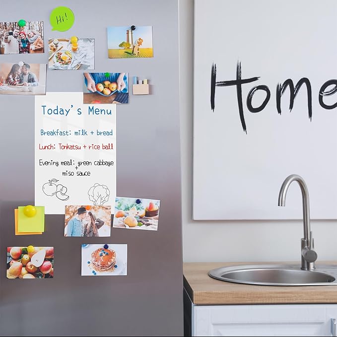Magnetic Dry Erase Whiteboard for Refrigerators, 12" x 18" White Board on Wall for Organizer and Planner, Kitchen Fridge Shopping List with Marker, Magnetic Eraser and Magnets