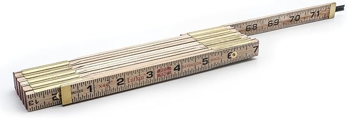 Crescent Lufkin Wood Rule, 6' Brass Ext, Black , Brown - X46SLN