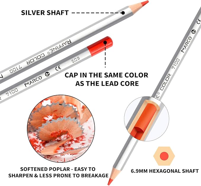 Oil-Based Colored Pencils Sets For Adults Colour Pencils in Iron Box Ideal for Sketching, Illustrations, Doodling & Design Great for Art Lovers & Pros. (RAFFINÉ 7100 Series-48 Colors)
