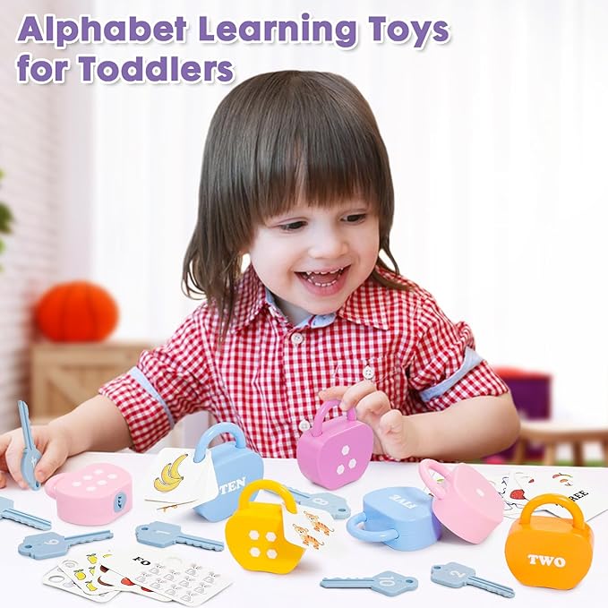 Locks and Key Toddler Toys, Number Counting Cause and Effect Toys for Kids Ages 3-5, Preschool Learning Activities, Kindergarten Classroom Must Haves, Montessori Toy for 3 Year Old