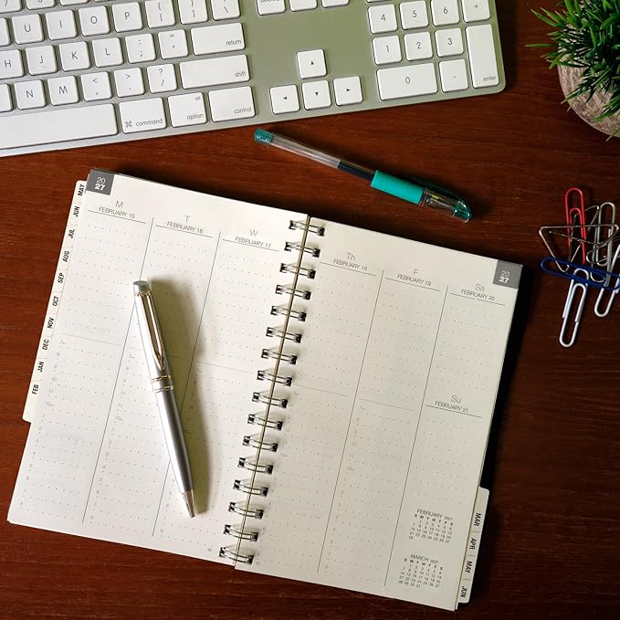 ESSENTIAL 2026-2027 Monthly & Weekly Planner with Tabs, 5"x8": 14 Months (May 2026 - June 2027), Professional, Simple, Easy-to-Use Design and Frosted Poly Cover for Extra Protection (Frosted)