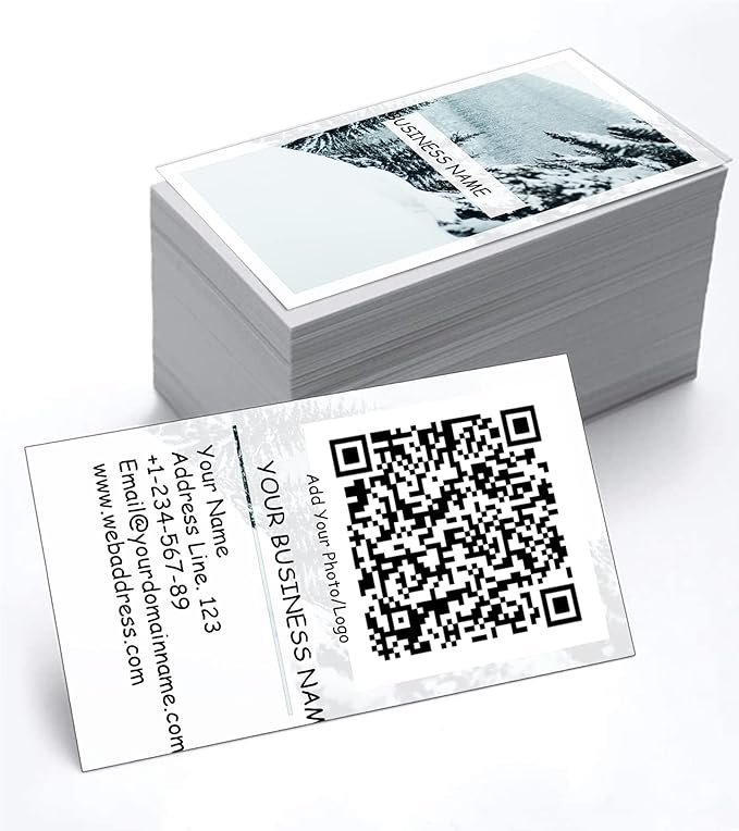 200/500Pcs Business Card Customization (Add Picture or Logo), Thick Coated Paper Business Card Double-sided Printing-2"x3.5" Inches (Color-I)