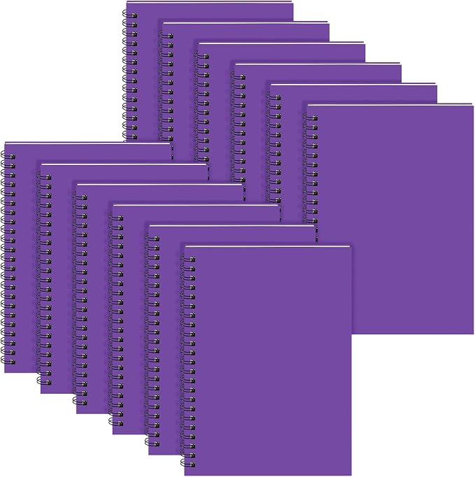 Yahenda 6 Pcs Spiral Notebooks, 1 Subject, Wide Ruled, Purple