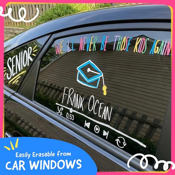 Chalkola 10 Fine Tip Liquid Chalk Markers for Blackboard (10 Pack, 3mm Reversible Tip) | Thin Chalk pens for Chalkboards, Window, Car, Glass - Erasable Chalkboard Markers