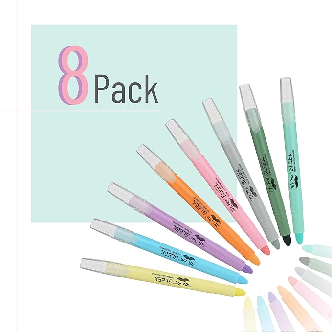 Mr. Pen- No Bleed Gel Highlighters, Assorted Colors, 8 Pack, Bible Highlighters and Pens No Bleed, Bible Markers for Study, Journaling, School Supplies and Accessories