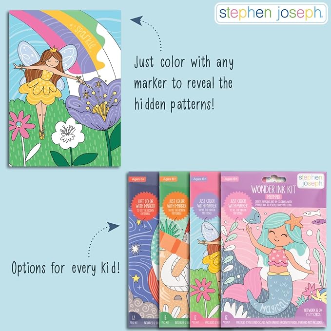 Stephen Joseph, Wonder Ink Toddler Art Set, Mess Free Coloring Pages, Toddler Travel Activity, Fairy Princess